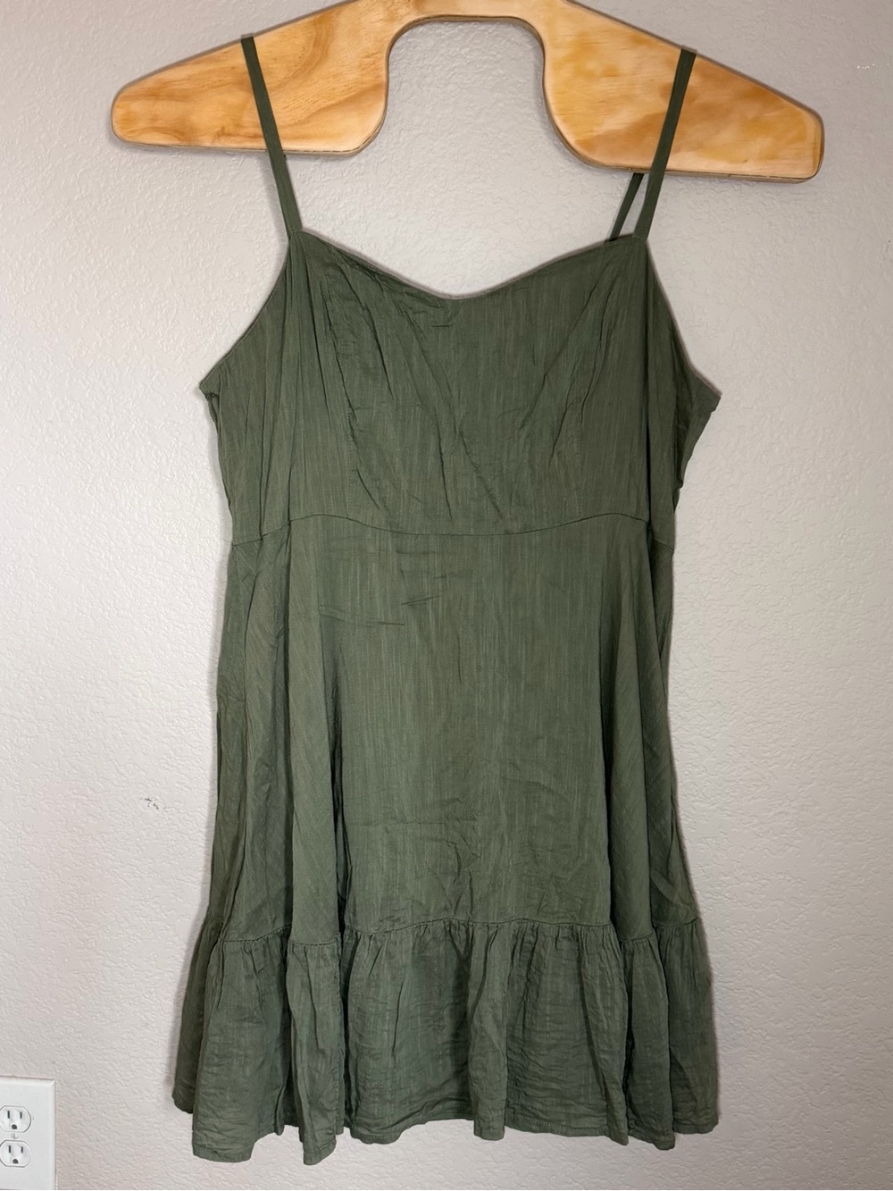 Old Navy Olive Green Mini Sundress with Spaghetti Straps